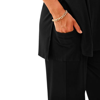 2 Piece Summer Lounge Set With Short Sleeve Top And Pants For Women