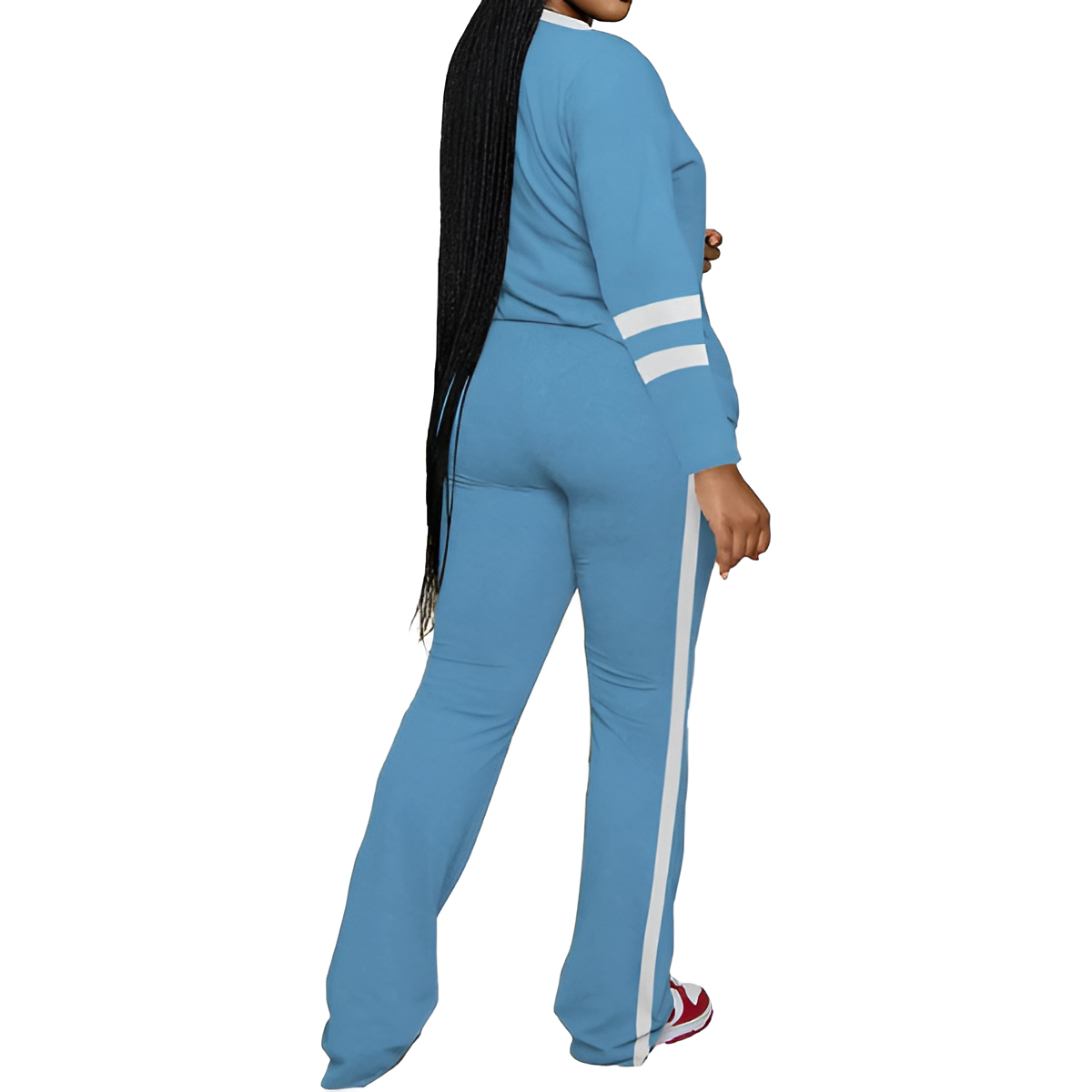 Two Piece Lounge Sets For Women With Long Sleeve Casual Top And Flare Pants