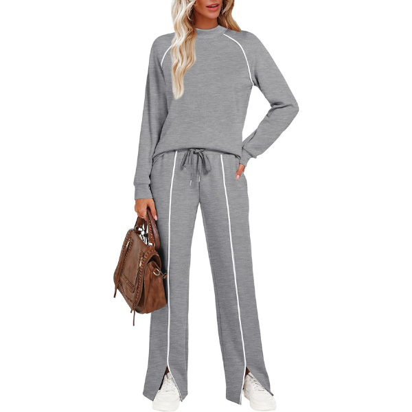 Lounge Sets for Women 2 Piece Fall Outfits 2025 Wide Leg Pant Matching Sets Womens Clothing