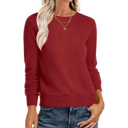 Women Long Sleeve Lightweight Crewneck Soft Basic Knit Loose Fit Pullover Top 2025 Fall Trendy Outfits