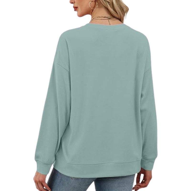 Womens Crew Neck Sweatshirt Loose Pullover Long Sleeve Shirts