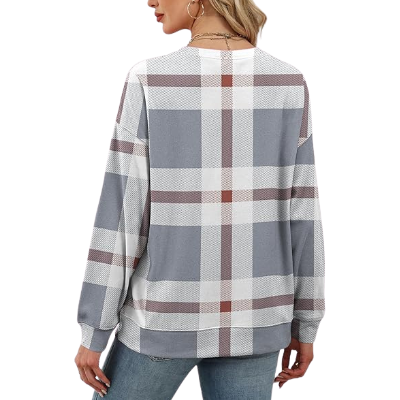 Womens Crew Neck Sweatshirt Loose Pullover Long Sleeve Shirts