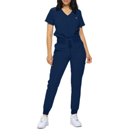 Women Stretchy Jogger Scrub Set With Tuck In Top