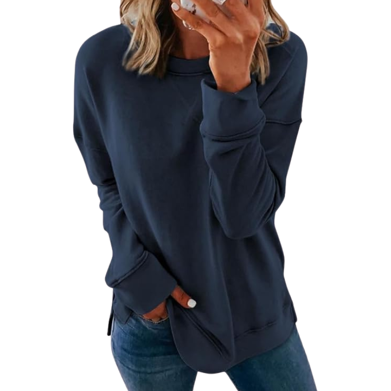 Womens Casual Crew Neck Sweatshirt Loose Soft Long Sleeve Pullover Tops