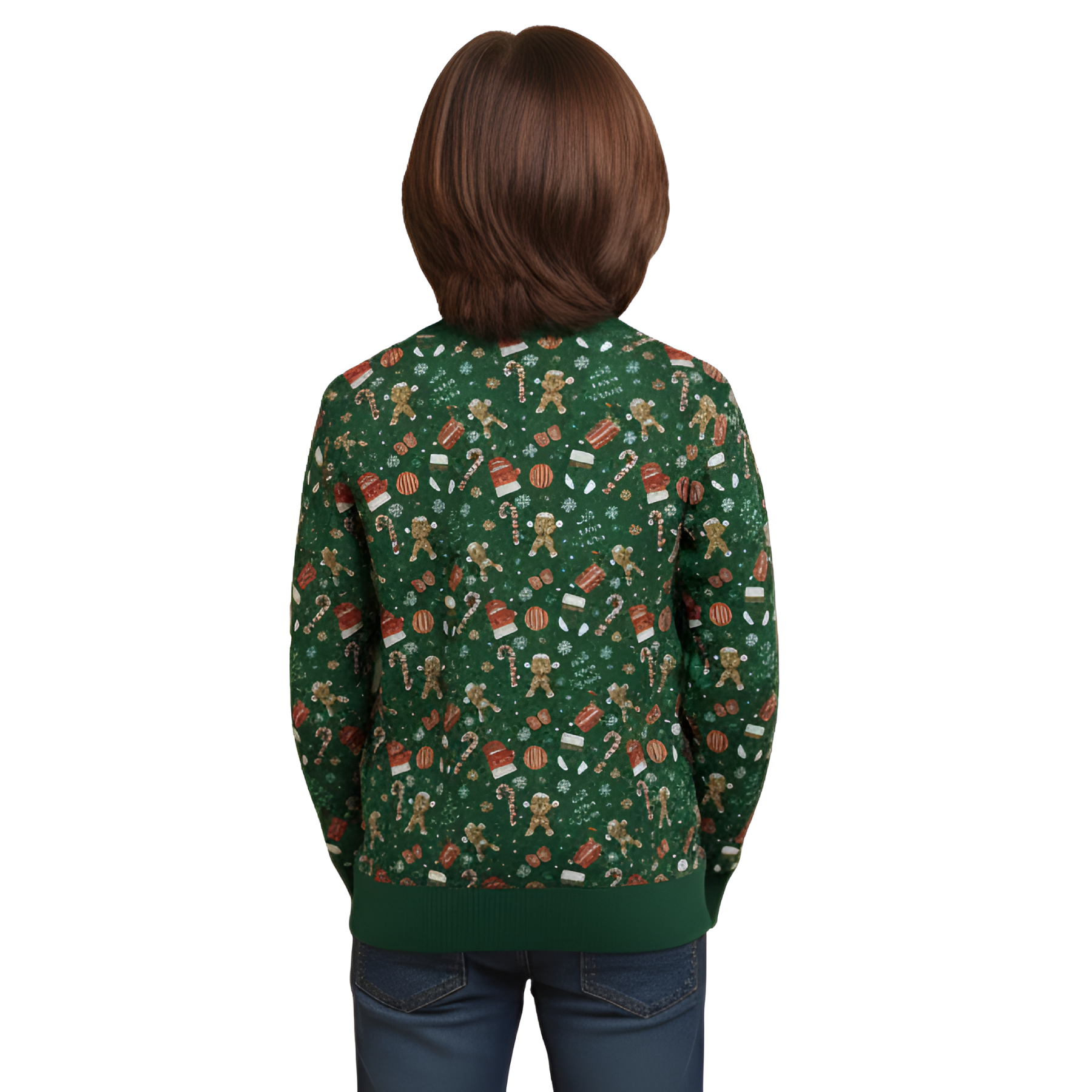 Christmas Ugly Sweater For Kids With Dog Graphic And Festive Pattern