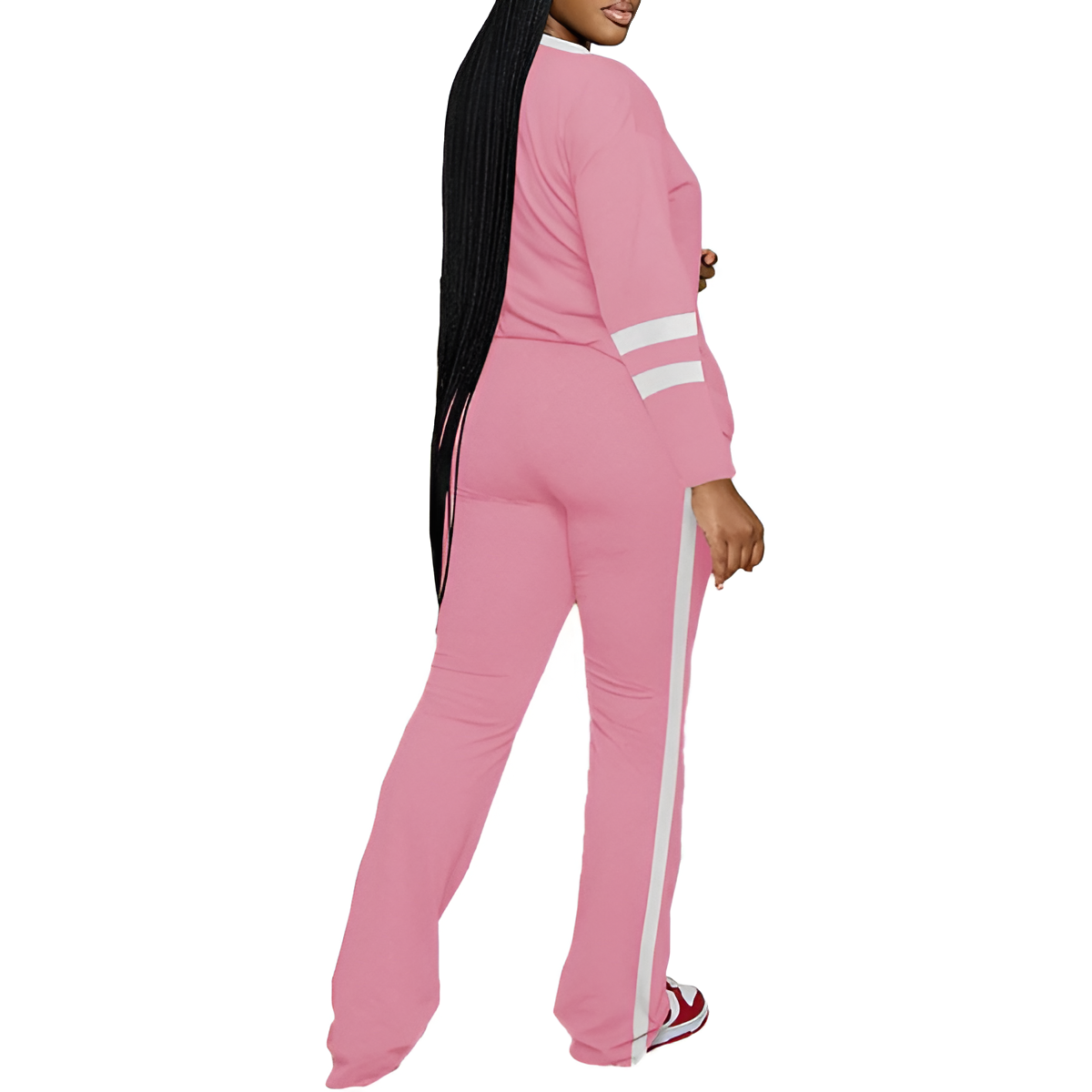 Two Piece Lounge Sets For Women With Long Sleeve Casual Top And Flare Pants