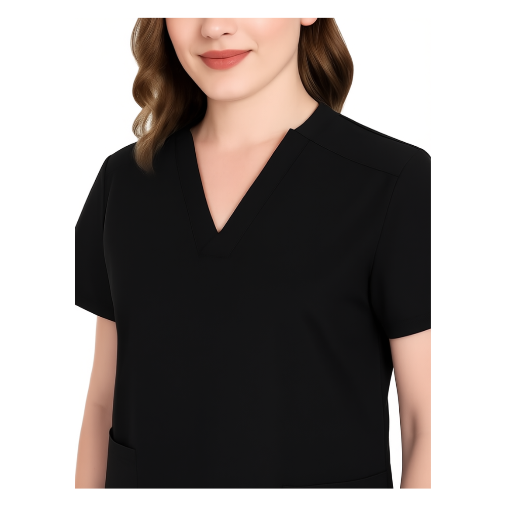 Women V Patterned Scrub Top And Jogger Pants Set