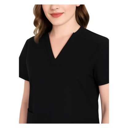 Women V Patterned Scrub Top And Jogger Pants Set