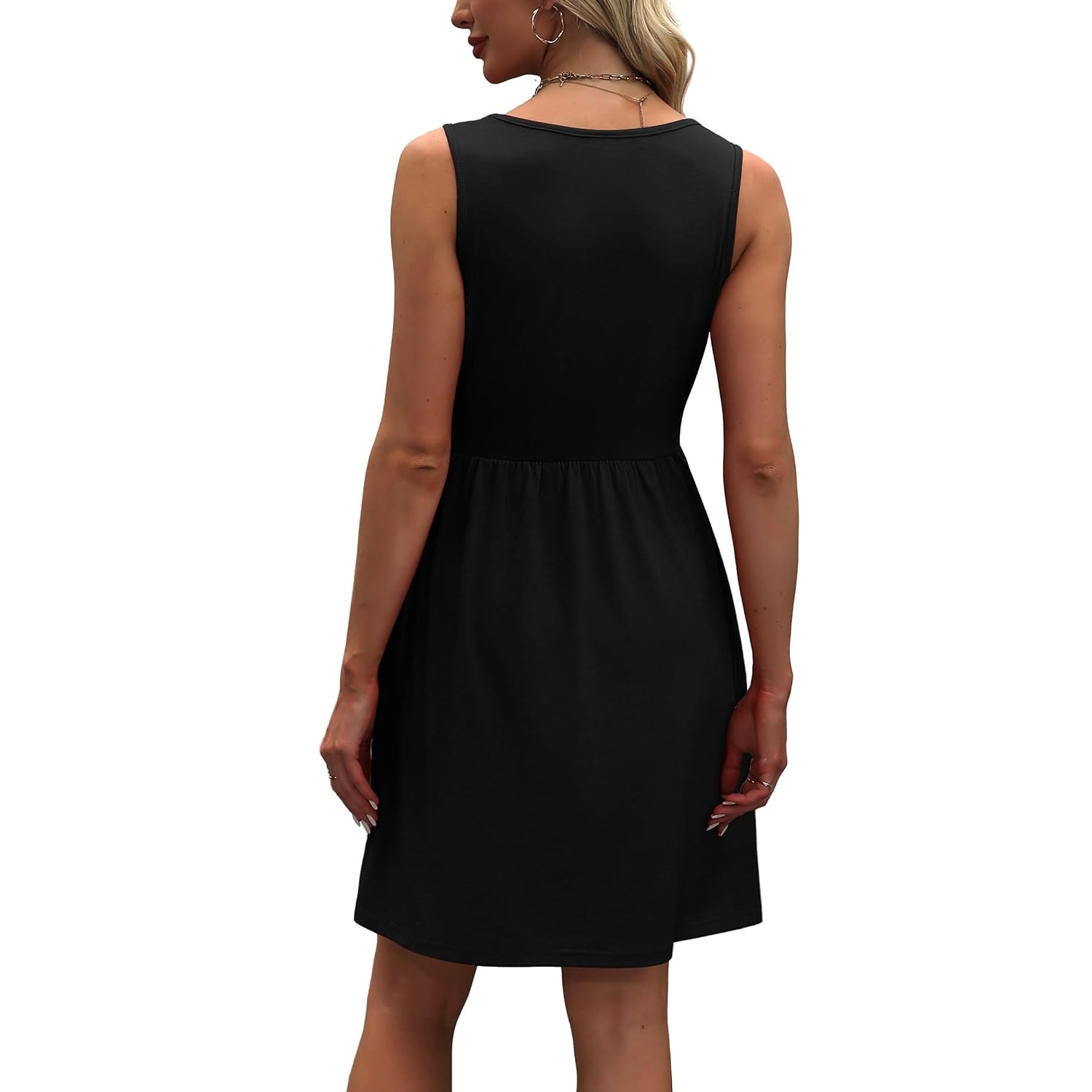 Casual Sleeveless Sundress Dress With Pockets For Women