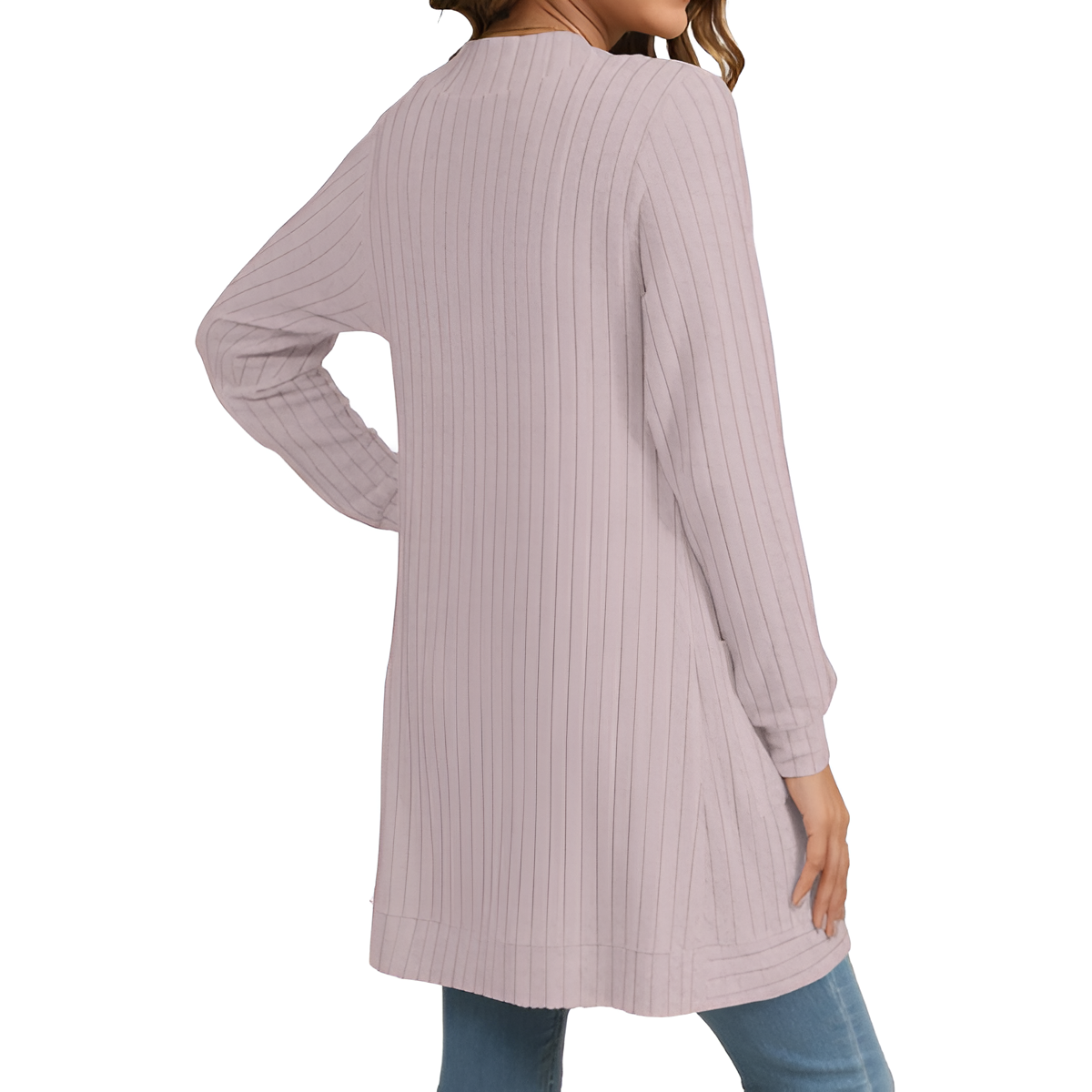 Women Long Sleeve Open Front Cardigan Casual Lightweight Long Cardigans Loose Knit Outwear with Pockets