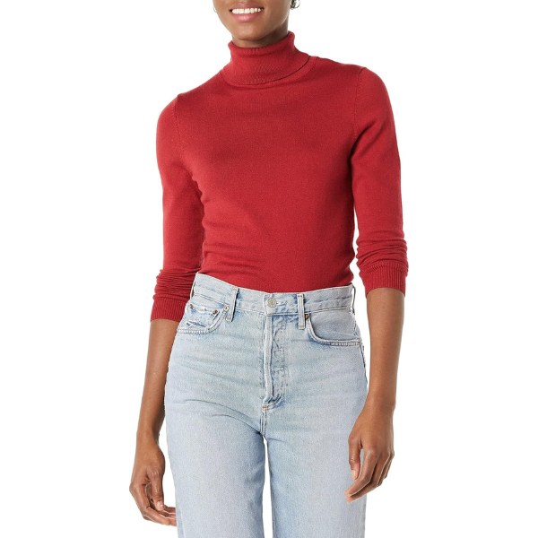 Womens Classic-Fit Lightweight Long-Sleeve Turtleneck Sweater
