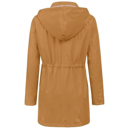 Waterproof Long Hooded Trench Coat Lined Windbreaker Travel Jacket