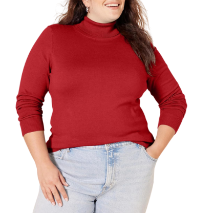 Womens Classic-Fit Lightweight Long-Sleeve Turtleneck Sweater