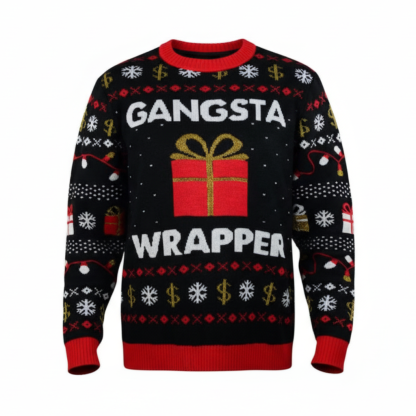 Funny Christmas Sweater Gangsta Wrapper Sweater