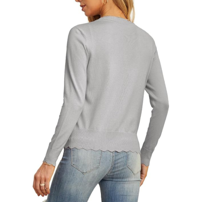 Womens Long Sleeve V Neck Button Down Cardigan Knit Shrugs Sweater