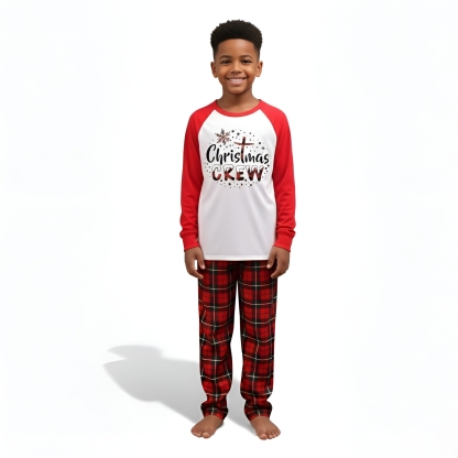 Red Plaid Christmas Crew Family Matching Pajama Set
