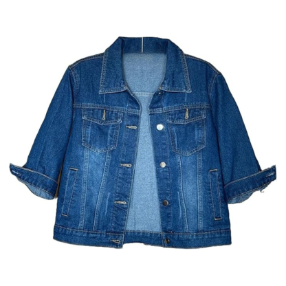 Women Cropped Full Sleeve Denim Jacket