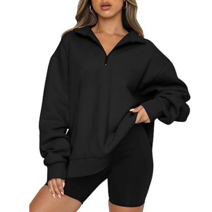 Women's Oversized Half Zip Fleece Sweatshirts