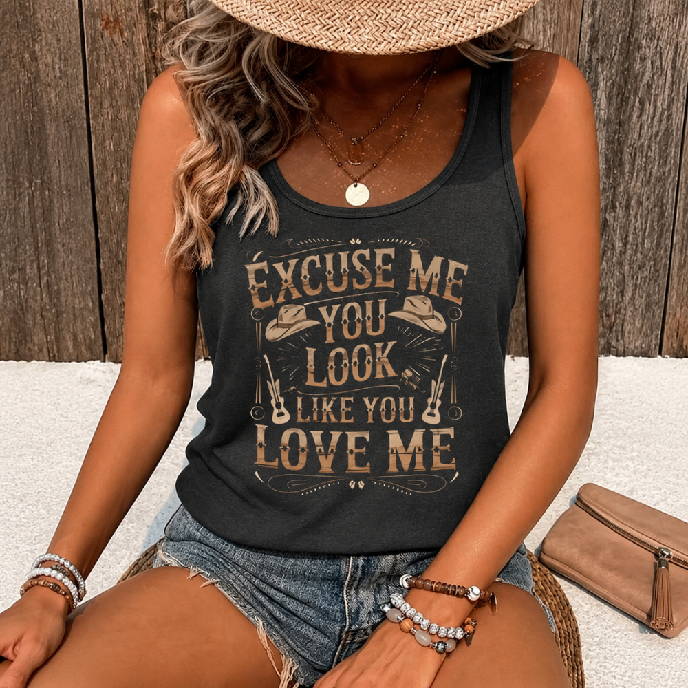 Retro Western Slogan Printed Crew Neck Casual Summer For Women