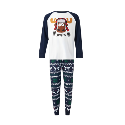 Christmas Nightclothes Elk Print Tops Family Matching Pajama Sets