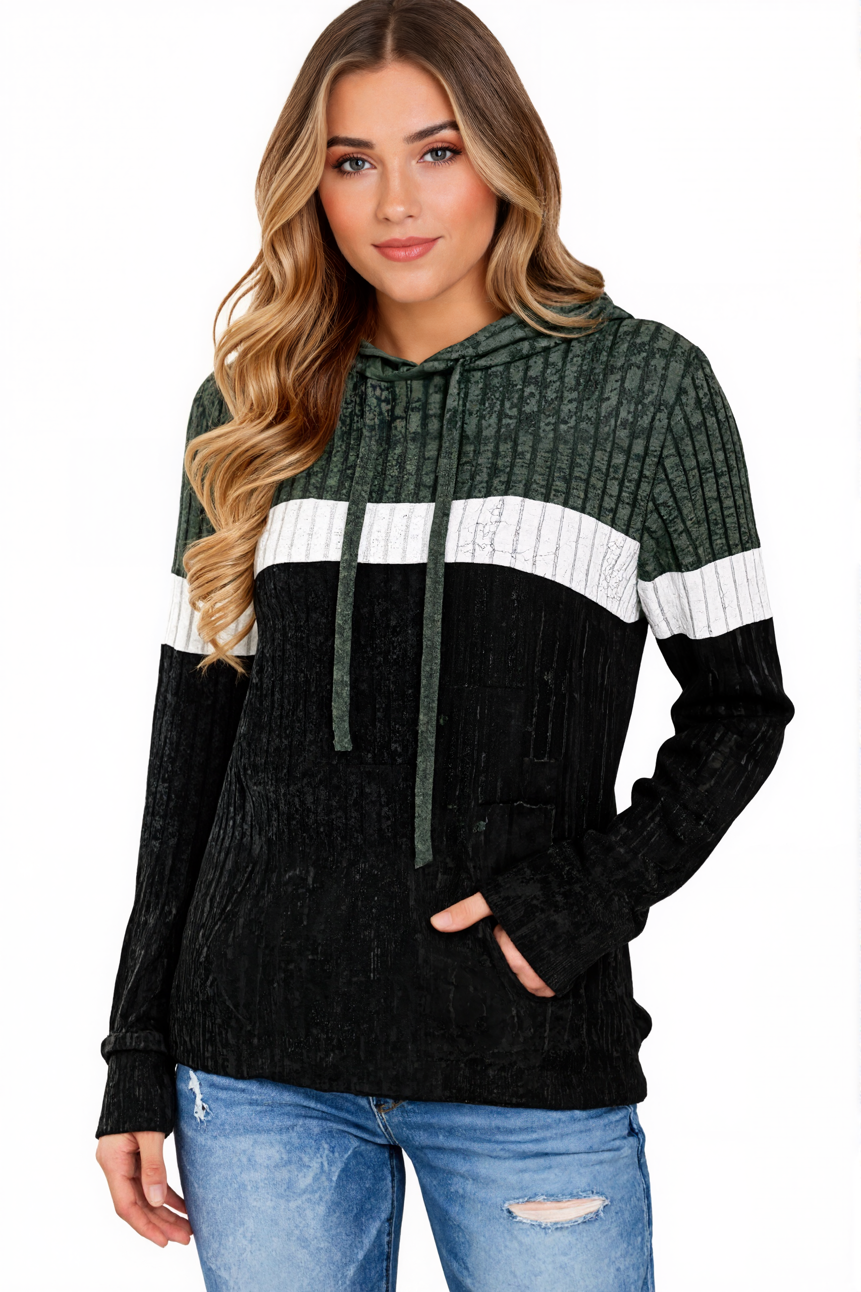 Casual Long Sleeve Pullover Hooded Sweater With Pockets