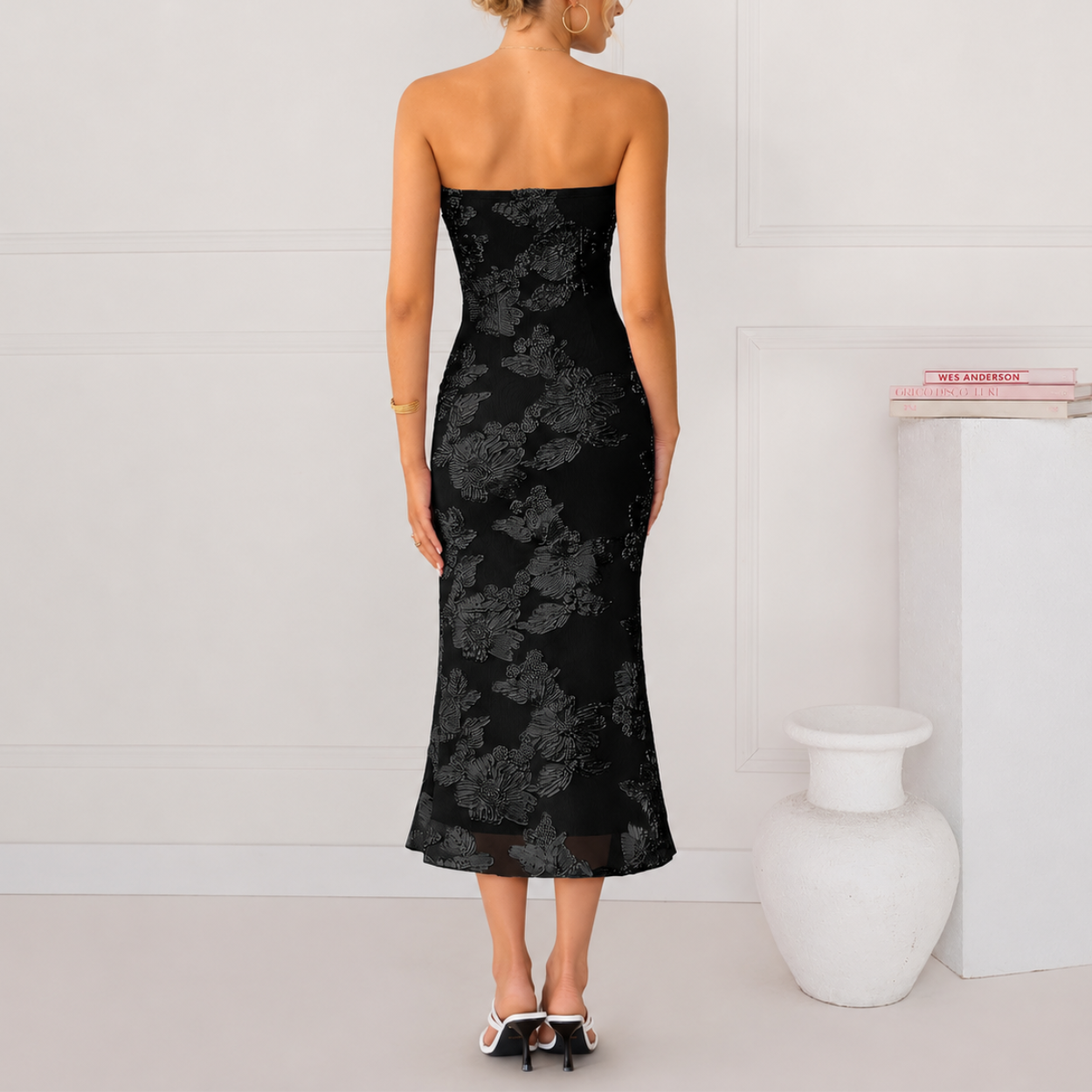 Summer Floral Printed Strapless Party Dress For Women