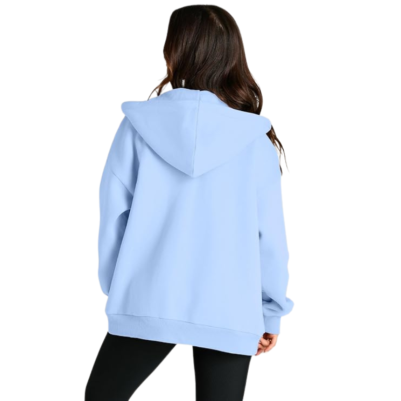 Womens Drawstring Zip Up Cute Hoodies Fall Jacket Oversized