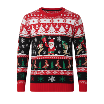Ugly Christmas Sweater Santa Clause Reindeer Knitted Long Sleeve Sweaters