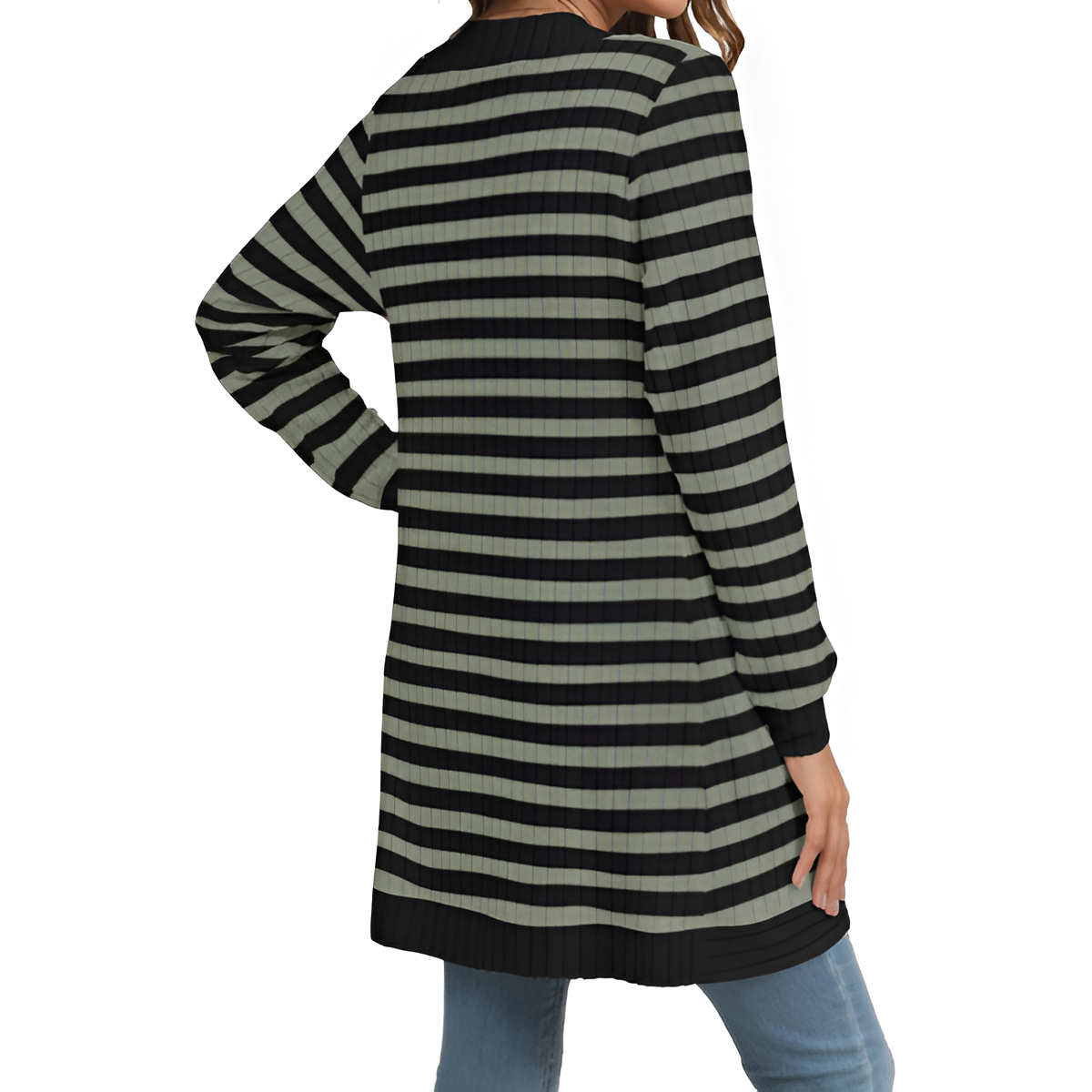 Women Long Sleeve Open Front Cardigan Casual Lightweight Long Cardigans Loose Knit Outwear with Pockets