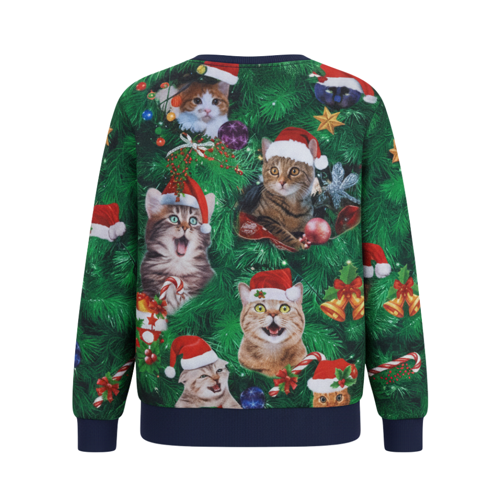 Long Sleeve Graphic Print Ugly Christmas Sweater
