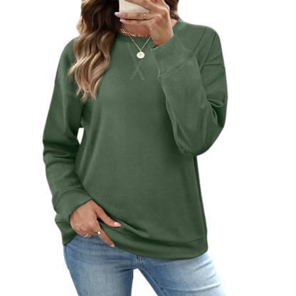Womens Crew Neck Sweatshirt Loose Pullover Long Sleeve Shirts
