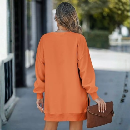 Oversized Sweatshirt With Zipper Slit For Women