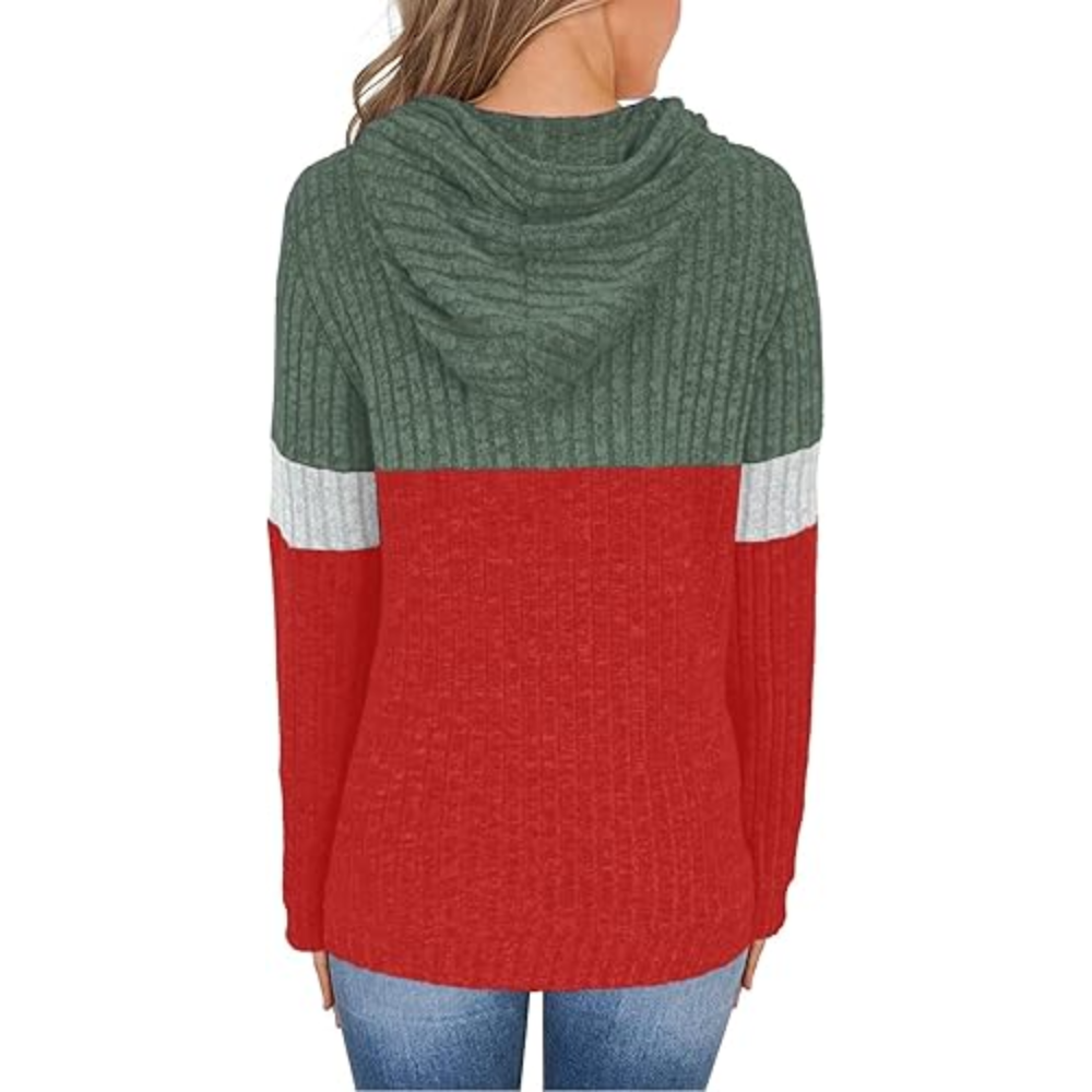 Women’s Color Block Knit Hoodie
