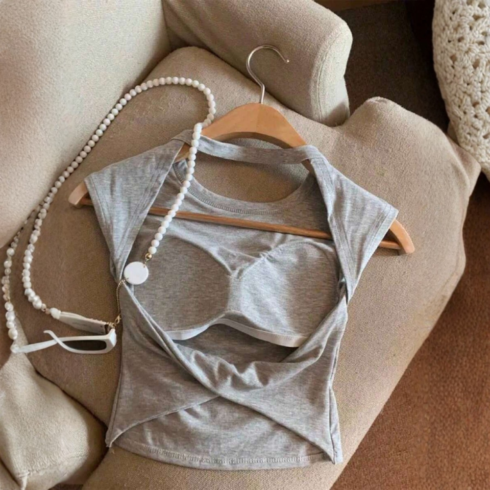 Color Backless Sleeveless Summer Tank Top