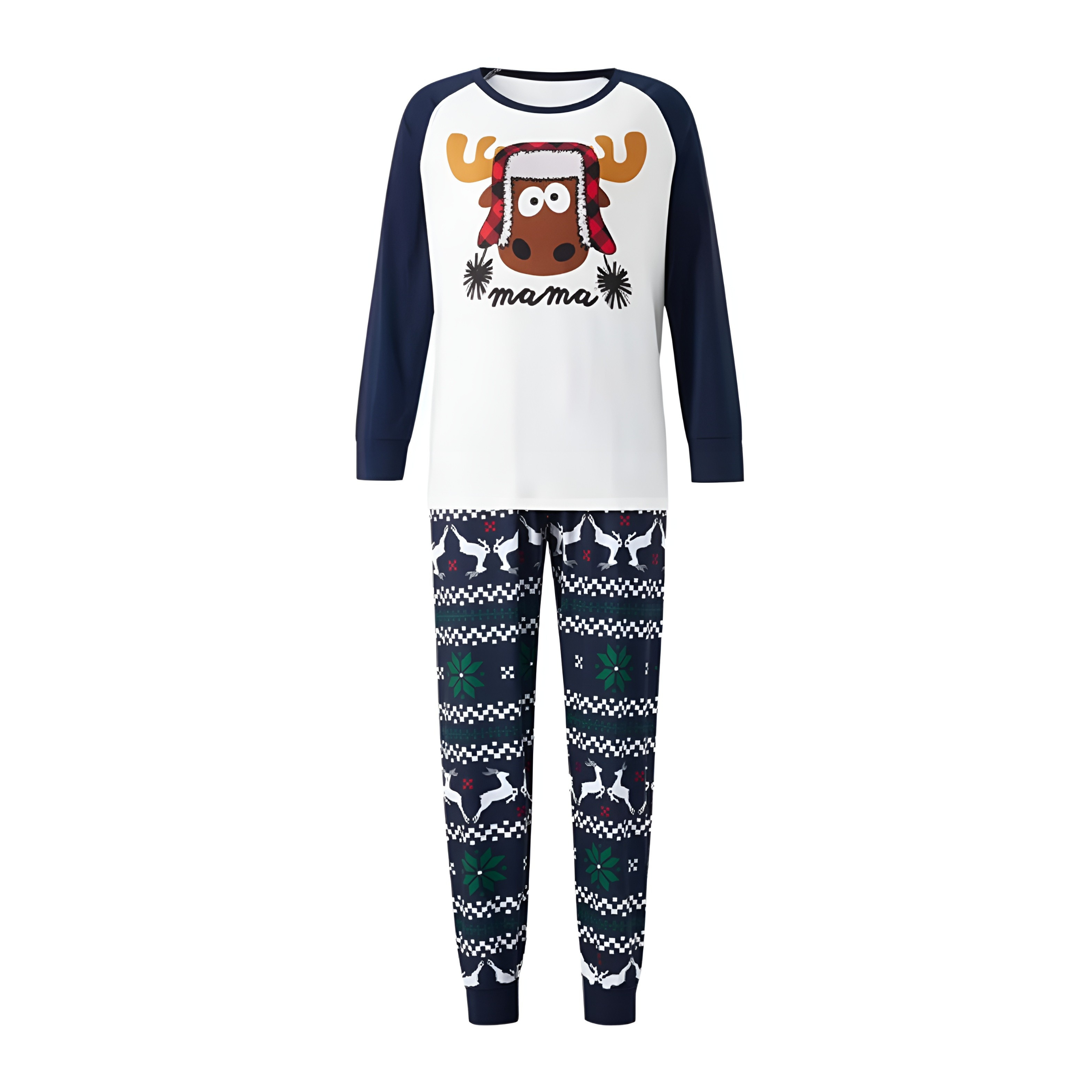 Christmas Nightclothes Elk Print Tops Family Matching Pajama Sets