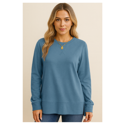 Long Sleeve Side Split Sweatshirt