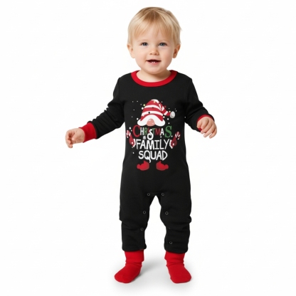Christmas Family Squad Printed Matching Plaid Pajama Set