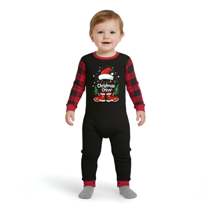 Plaid Christmas Crew Printed Family Matching Pajama Set