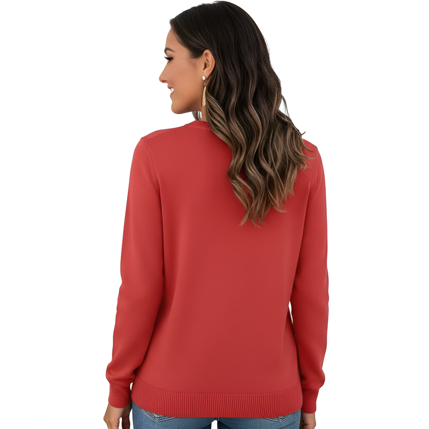 Lightweight Long Sleeve Pullover Sweater For Women