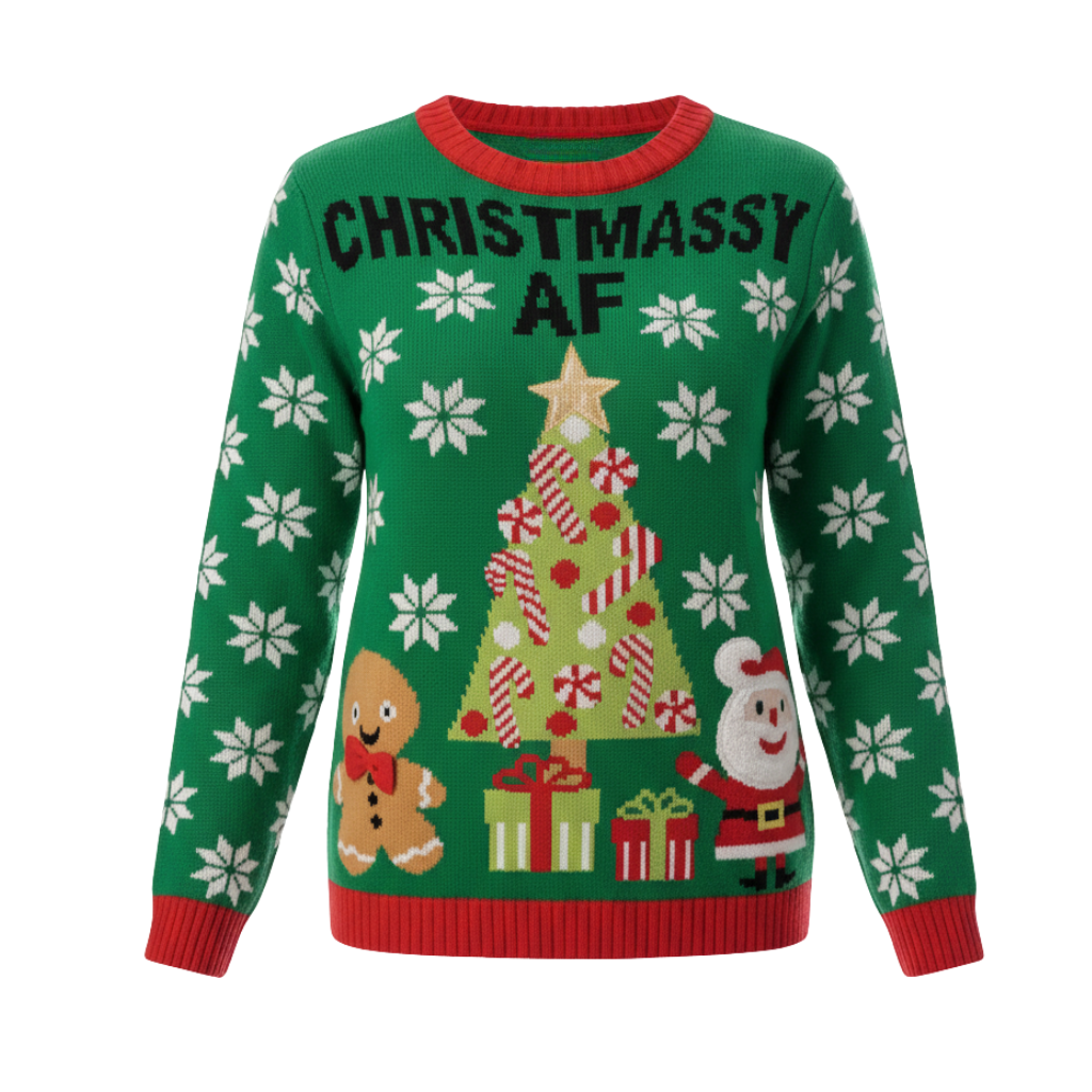 Ugly Christmas Sweater For Women With Festive Winter Design