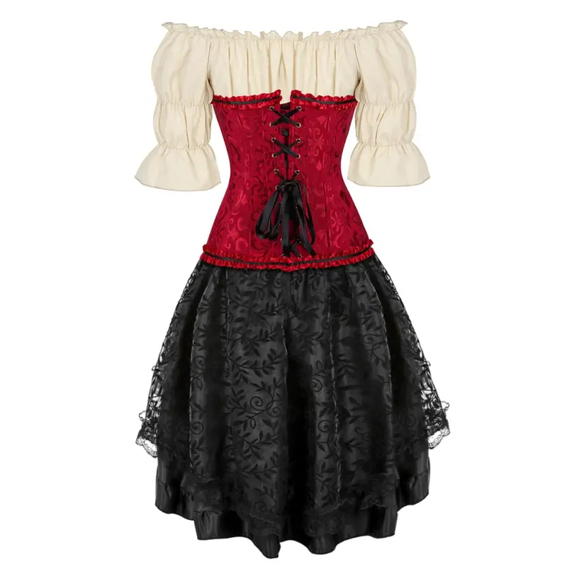 3 Piece Halloween Party Corset Dress For Women