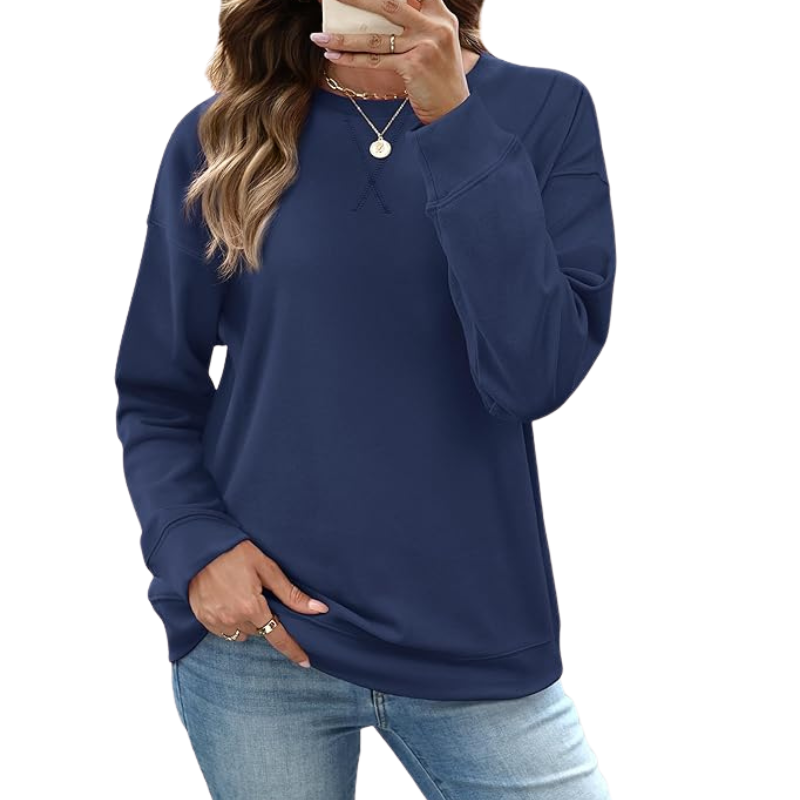 Womens Crew Neck Sweatshirt Loose Pullover Long Sleeve Shirts