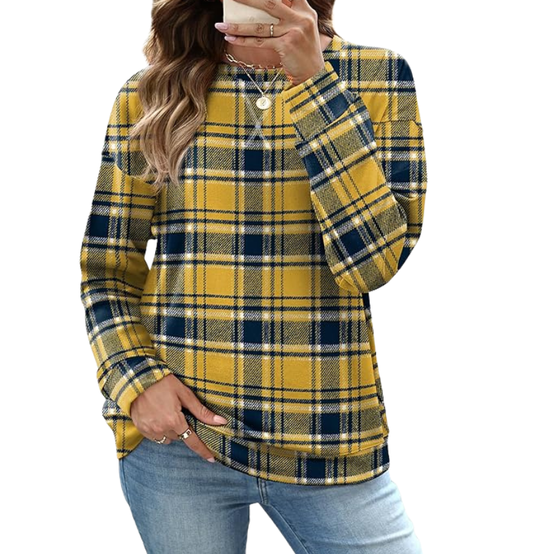 Womens Crew Neck Sweatshirt Loose Pullover Long Sleeve Shirts