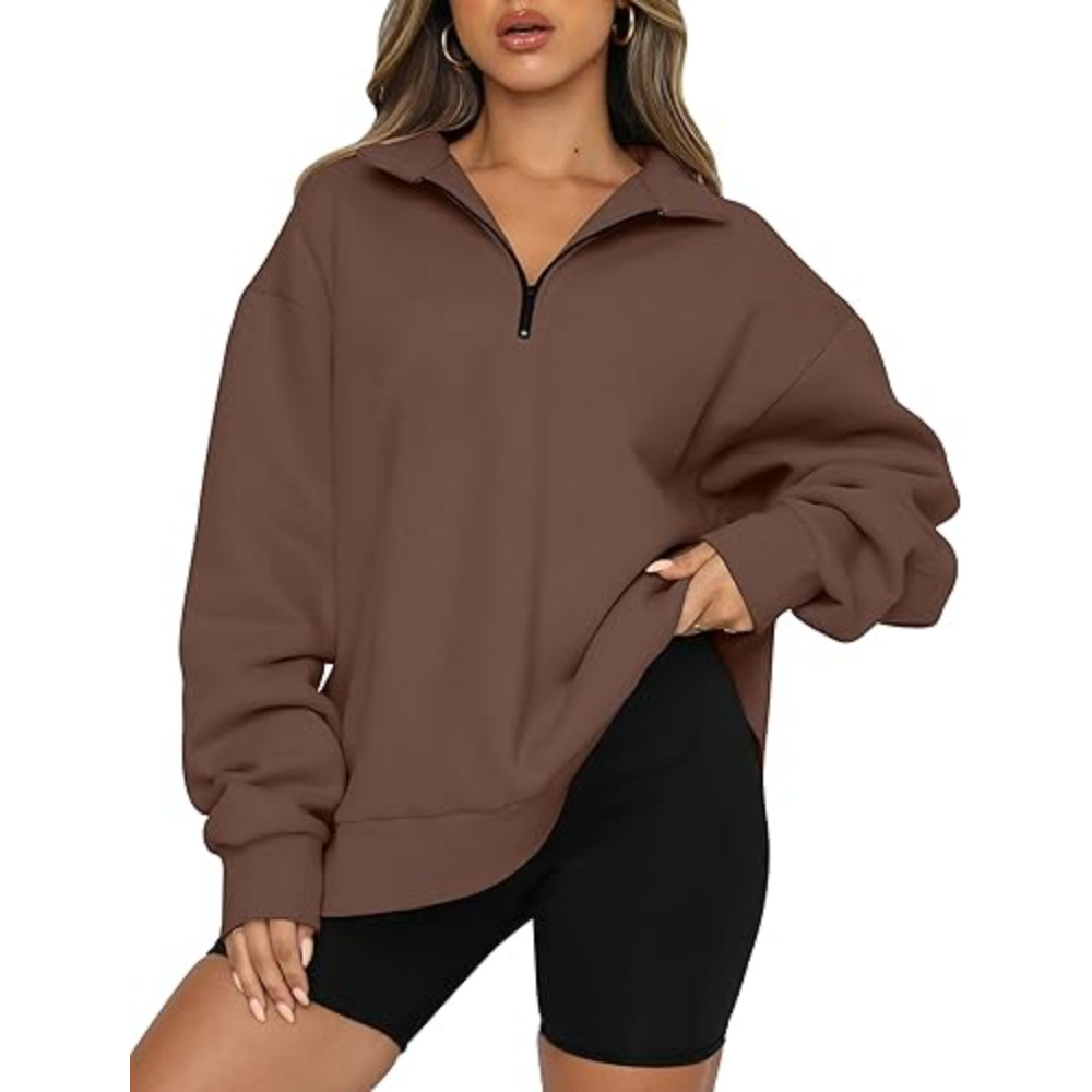 Women's Oversized Half Zip Fleece Sweatshirts