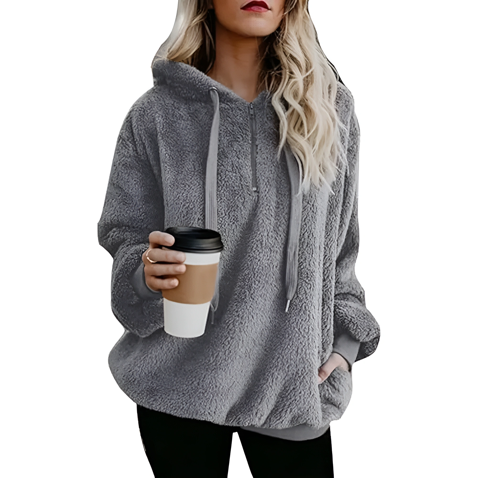Oversized Long Sleeve Pullover Hoodies With Pocket For Women