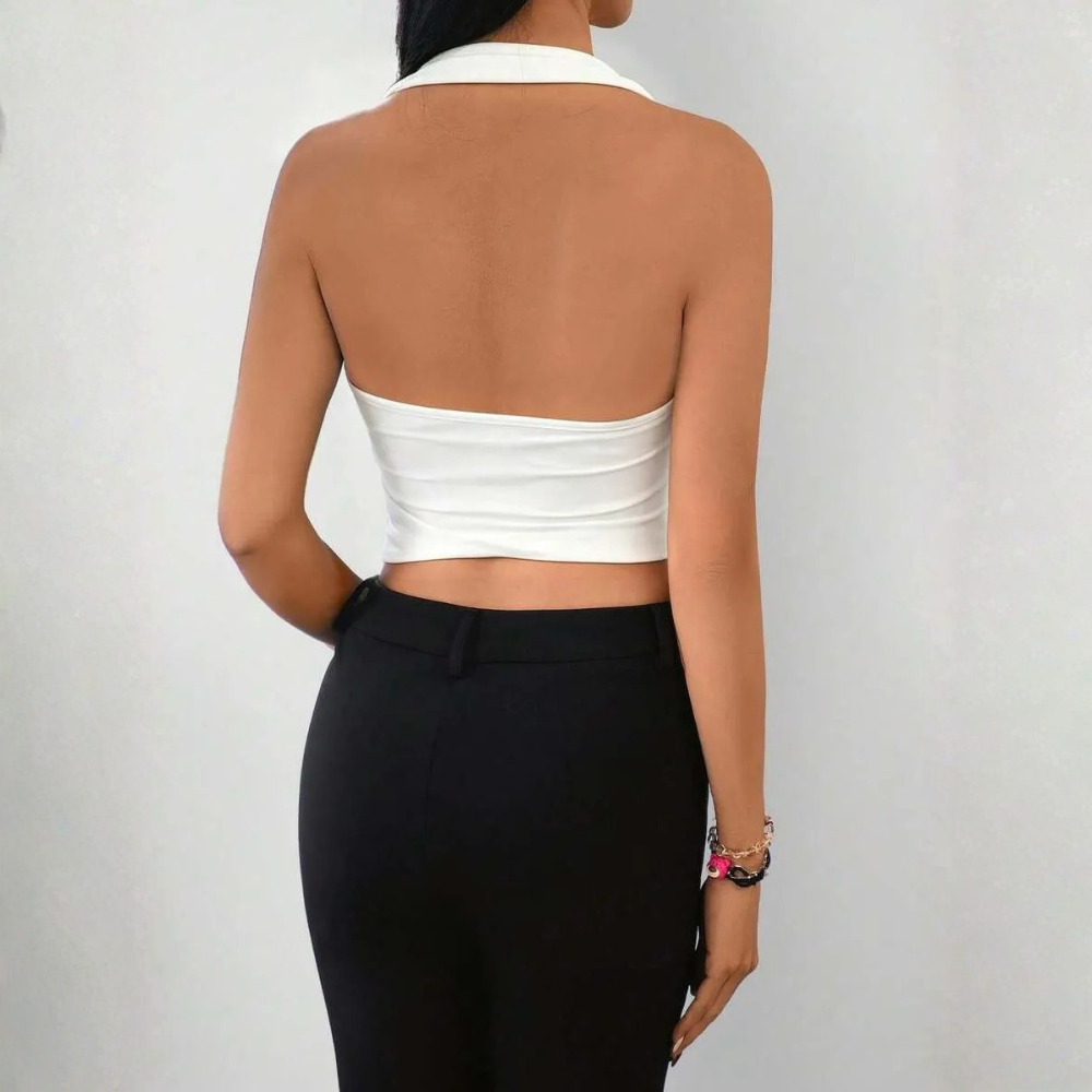 Solid Color Backless Camisole Tank Top For Women