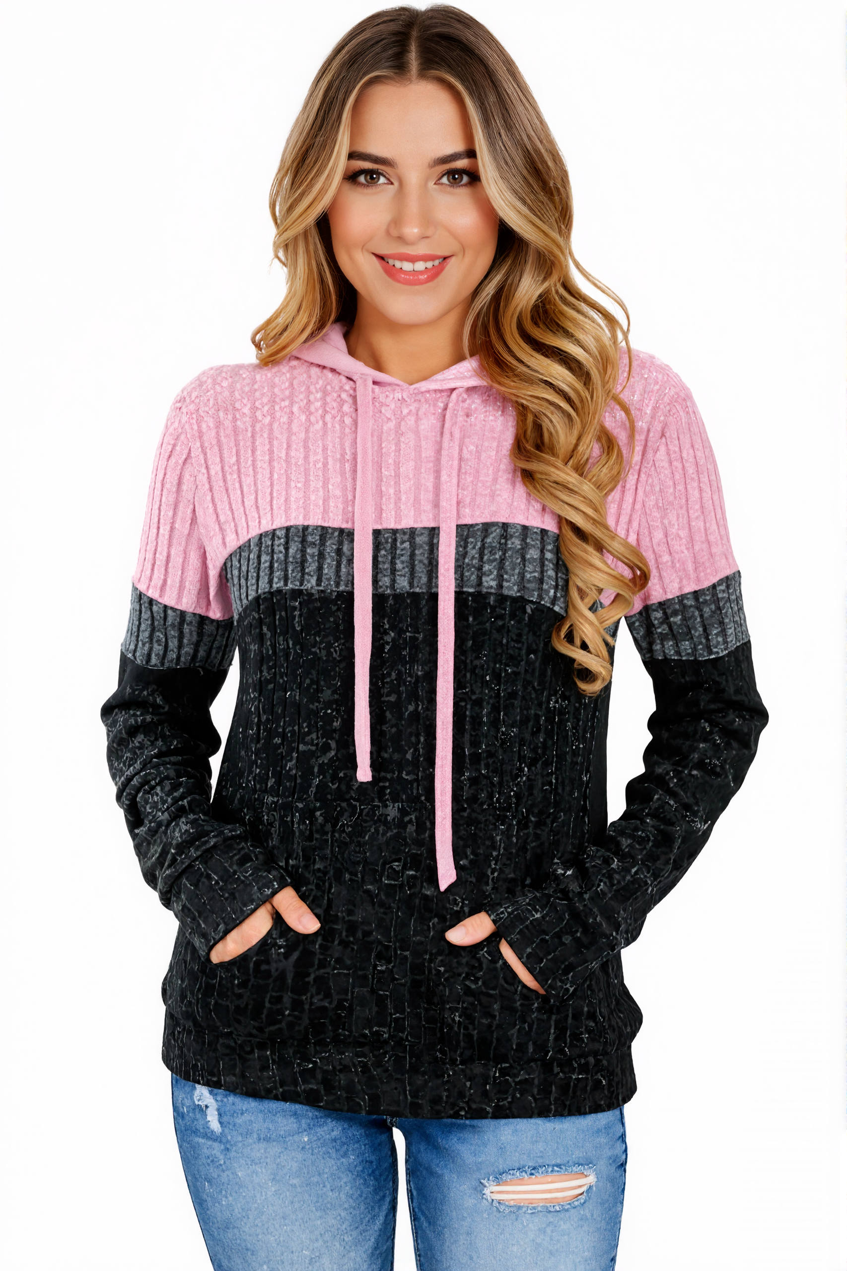Casual Long Sleeve Pullover Hooded Sweater With Pocket