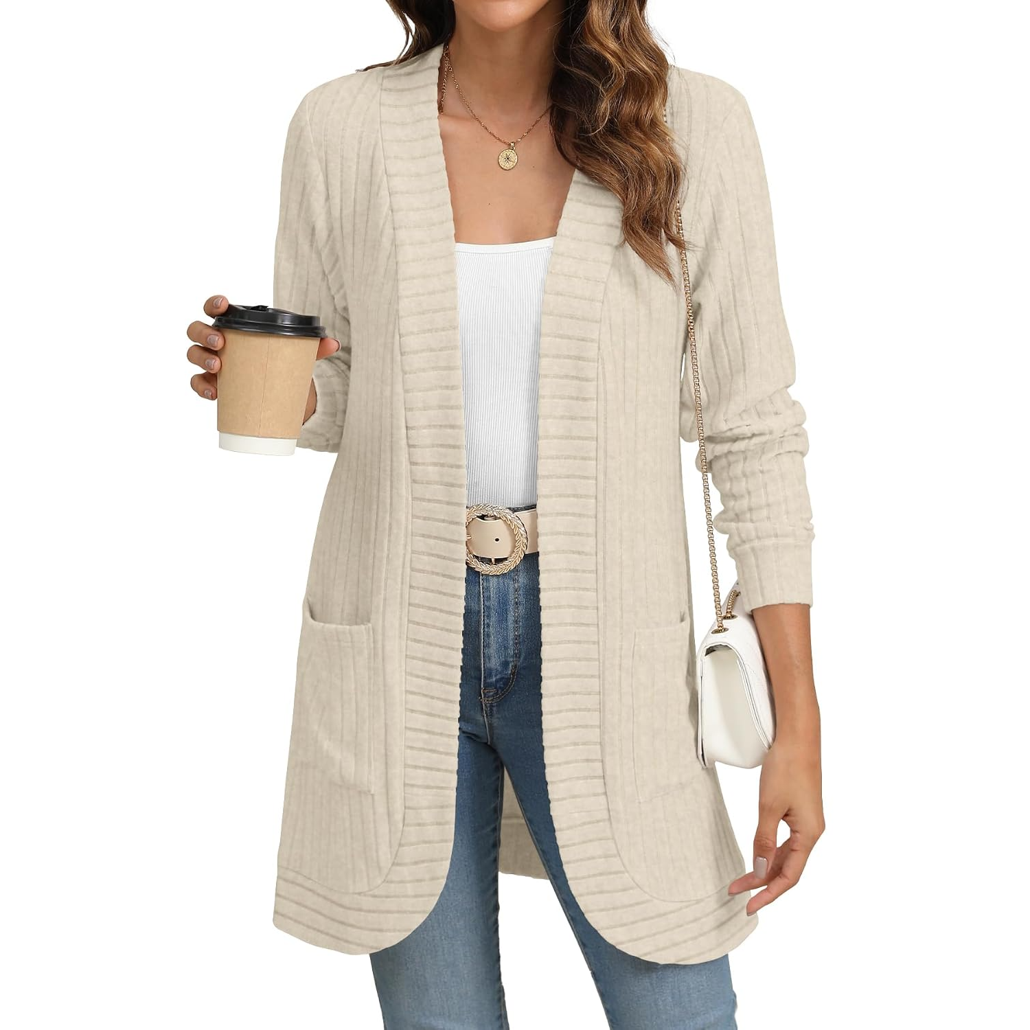 Soft Loose Fit Cardigan With Pockets For Women
