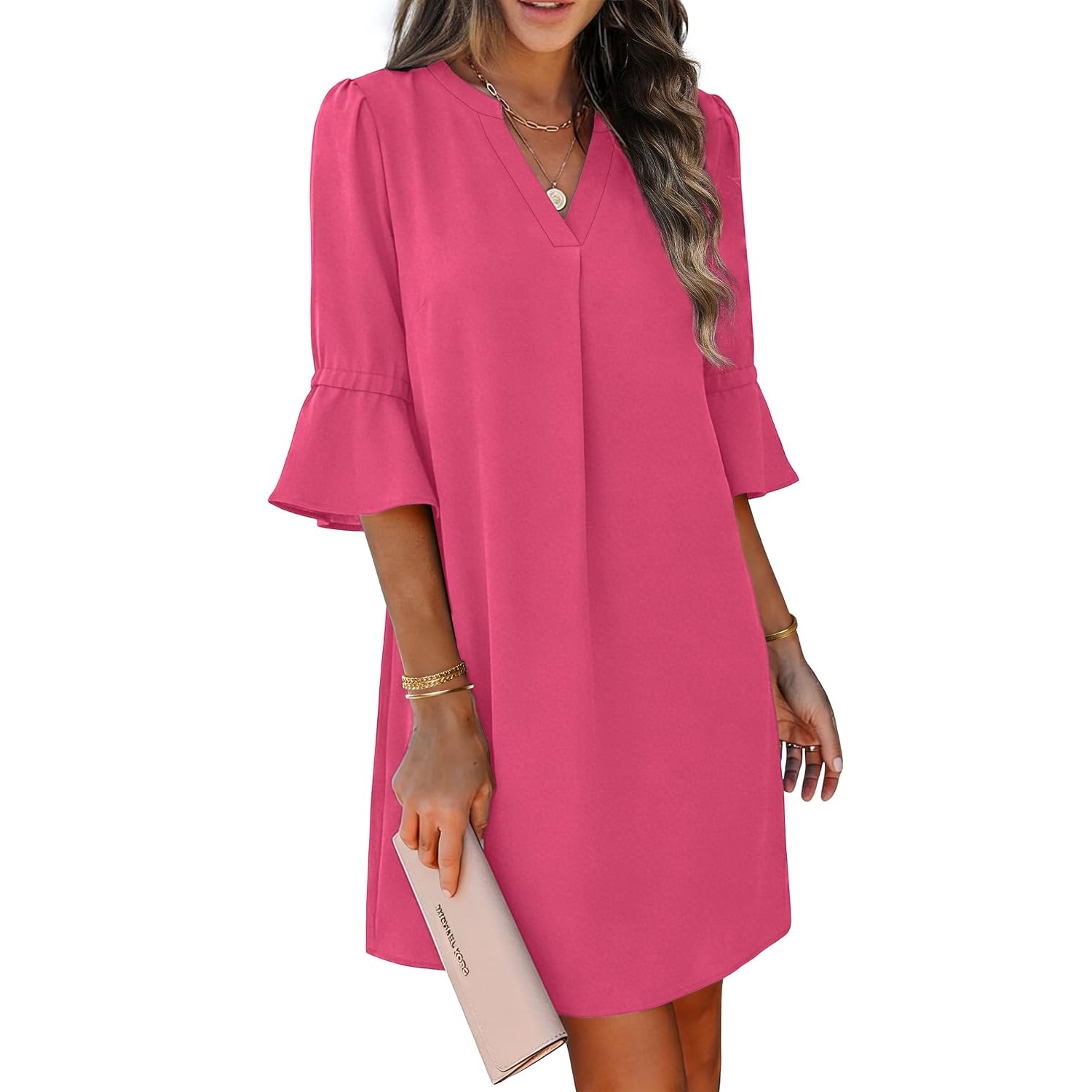 Loose Ruffle Summer Sleeve Dress With Pocket For Women