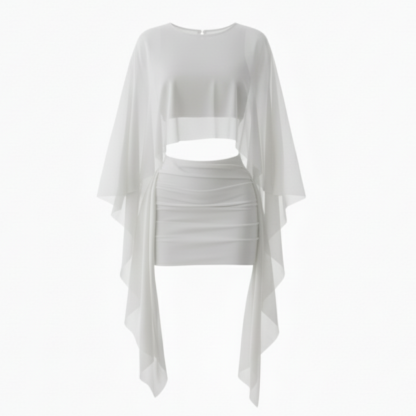 Elegant Mesh Cape Mini Outfit